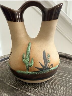 VintageBetty Selly Native American US Handmade Double-Spout Wedding Pottery Vase